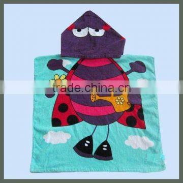 100% Cotton Velour Reactive Printed bath towel robe for kids