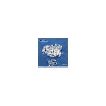 Transparent bra front closure