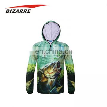 Custom 100% Polyester UV Protection Sublimation Long Sleeves Fishing Jersey Shirts