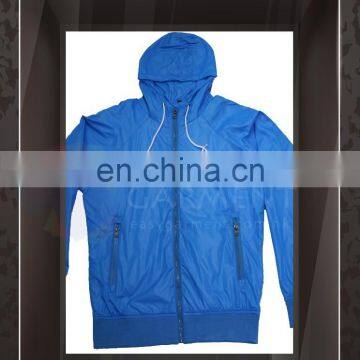OEM Design Hot Sales Outdoor Waterproof Zip Logo Blue Printing Couple Wind Jacket