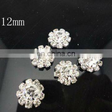 12mm Mini Clear Alloy Full Of Crystal Button Spark Rhinestone Buttons Decoration Accessory