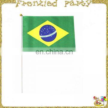 Hand flag yellow green brazil flag FGF-0007