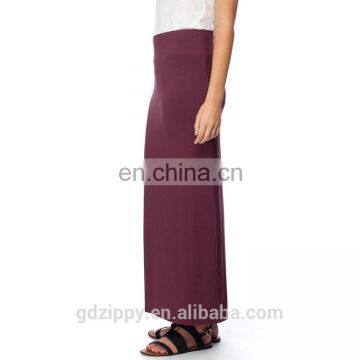 Wine Color Fashion Cotton Long Skirt For Women photo-3