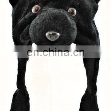 Warm hat in winter Black bear plush hat for kids for adults