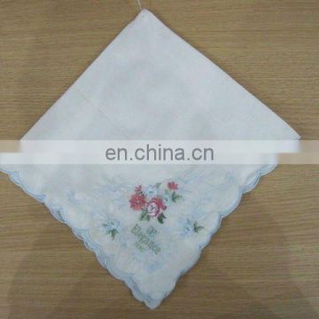 2012 hot sell simple style 100% cotton high quality Jacquard customized ladies handkerchiefs