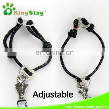 Adjustable Cotton Rope dog collar with Metal buckle