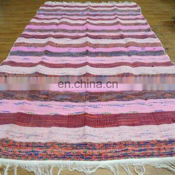 Carpet Chindi Rag Rug Indian Floor Home Decor Hand Woven Handmade Cotton Dari