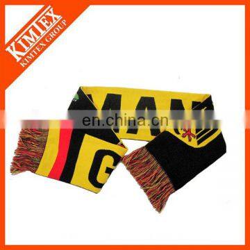 Wholesale sports knitted football team fan scarf