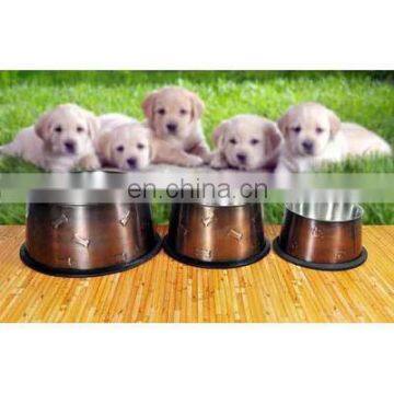 Stainless steel anti skid dog bowl