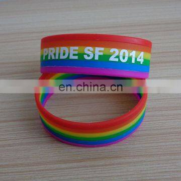 Wholesale gay pride silicone bracelet for gay pride day