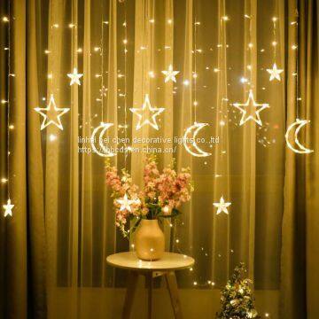 High Quality Outdoor Indoor Moon& Star Curtain Icicle String Lights Wholesale photo-3