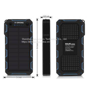 Portable Solar Panel Charger 12000mah Waterproof Solar Power Bank for Hiking photo-2