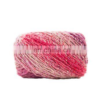 Yarncrafts Best quality colored spun polyester cotton and silk hand knitting yarn