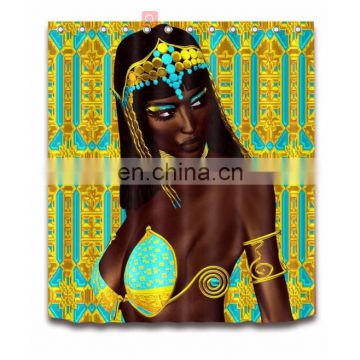 2020 Best Seller Products Iridescent Glitter Black Girl Magic  Bathroom Shower Curtain with African Afro Queen Style