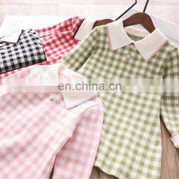 2020 New autumn girls childrens plaid dress