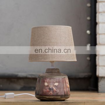 Novel America restaurant table decoration small moose pattern brown antique table lamp modern with custom logo