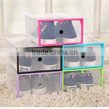 New Design Witorange Metal Edge Transparent Box Storage Box plastic shoes storage box                        
                                                Quality Choice