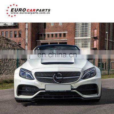 C class w205 C63 COUPLE PD style body kit with front bumper rear bumper side skirt over fenders fender duct FRP material