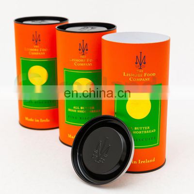 Custom Foil Stamping Paper Tube Food Packaging Biscuit Packaging Tube Boxes