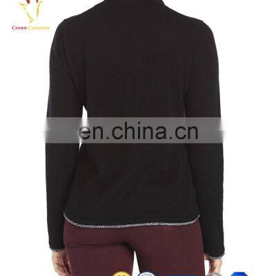 Пуловер из мериновой шерсти с воротником-воротком для женщин photo-5