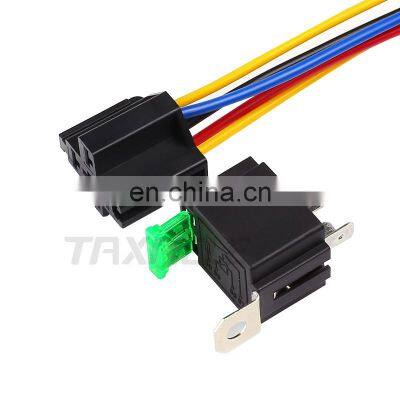 Auto Fused On/Off Relays DC12V 30A 4 Pin Electronic Relay Car Automotive Relay with Insurance Film Car Fuse