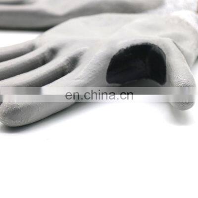 HDPE Glassfiber Cut Level 5 PU Dip Gloves Anti Abrasion Cut Resistant Gloves With Reinforced Thumb Crotch For Sheet Metal Work