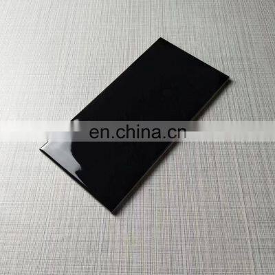 75x150 Nero Black Flat,wavy,beveled Edge Ceramic Glazed Kitchen Bathroom Matte Subway Ceramic Wall Tile OW082 photo-3
