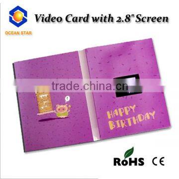 2.8"good quality video promotion card