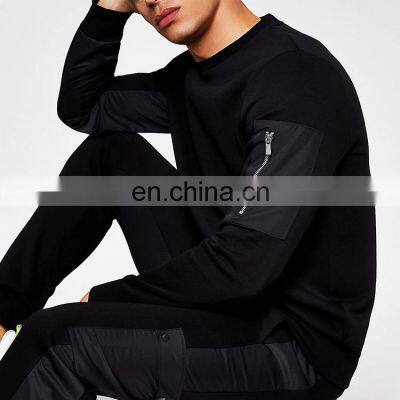 Autumn High Quality 100% Cotton Men Tee Shirt Long Sleeve without printing