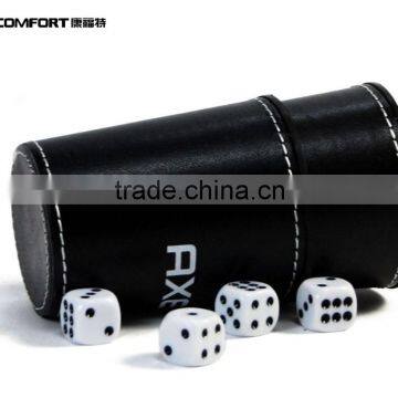 high luxury durable round leather dice cup