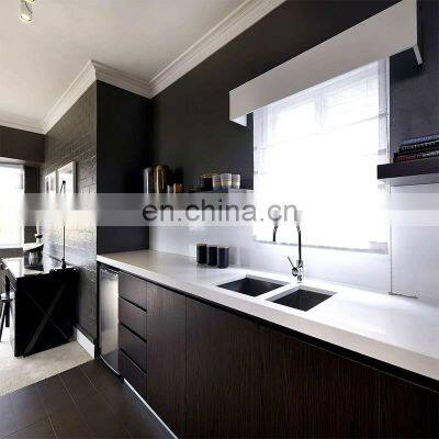 Gentle Man Cooking House Design Black Solid Wood Kitchen Cabinet photo-2