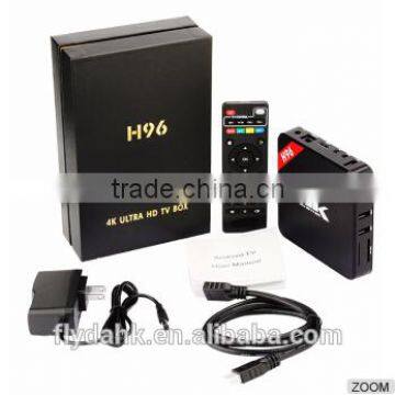 New arrived h96 tv box android 5.1 android tv box h96 amlogic s905 quad core small tv box h96 tv set .