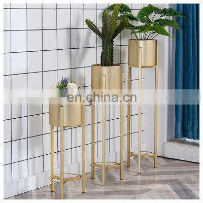 Best New Decor Iron Design Large Garden Tall Gold Modern Round Pot Outdoor Indoor Plant Stand Metal photo-4