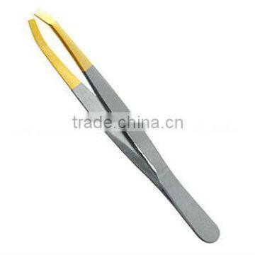 Fine Eyebrow tweezer, Gold Tweezer, Hair Removal tweezer, Slanted tweezer