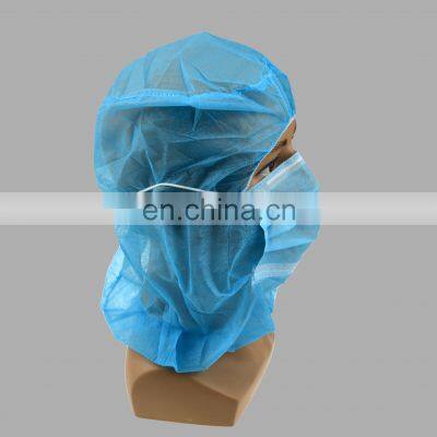 Disposable Astronaut Cap With 2 Ply Face Cover for Food Industry photo-5