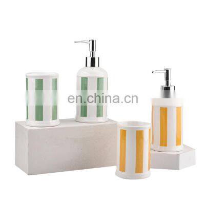 Wholesale bathroom accessory set soap dispenser ceramic bathroom set shower