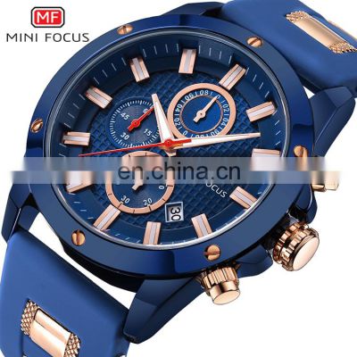 MINI FOCUS MF0089G Mens luxury quartz analog day showed 2020 military sport watches for men silicone watch oem