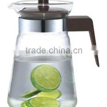 Glass water pot with plastic lid and handle,Eco-friendly water pot, water pot 1000ml