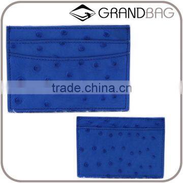high quality luxury ostrich skin leather credit card holder change wallet coin purse