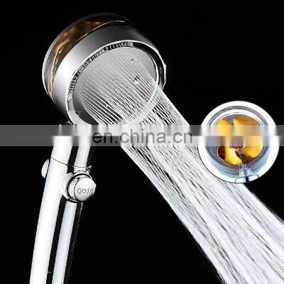 New 2022 High Pressure Water Spray ABS Showerhead Spinning Fan Hand Shower Head With Small Turbo Fan photo-3