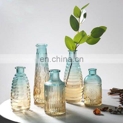 Nordic Tall Vase Modern Wine Cabinet Dining Table Transparent Vases Glass for Home Decor Craft Decoration