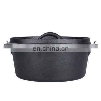 9 QT Dutch Oven Cast Iron Pot Outdoor Camp Cooking Camping Campfire Cookware photo-4