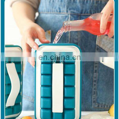 Latest Best Logo Portable 2022 Eco Friendly New 2 in 1 Small Custom Molds Ice Cube Tray Silicone photo-2