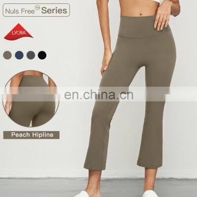 Super Elastic Butt Lift Factory Supply Flared Yoga Leggings Workout Capri Sports Pants 80nylon 20spandex