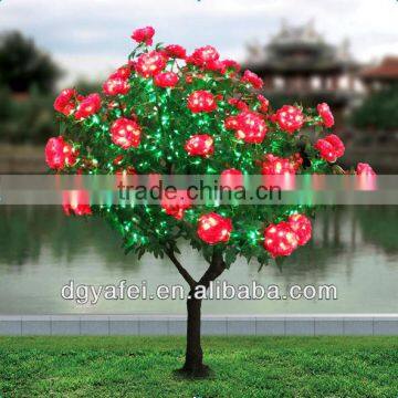 Lighted LED artificial peony tree