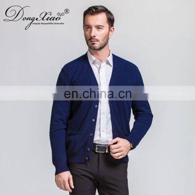 Autumn Spring Men's Wool Cardigan Fashionable Single Breasted Casual Sweater With V-Neck Hand Knitted photo-3