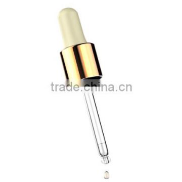 15/415 metal shiny golden dropper for essential oil bottle