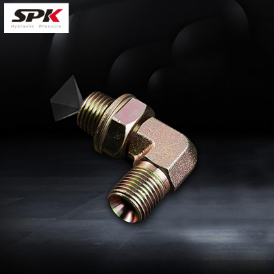 Yonghua 1BG9 Adjustable Swivel 90° Elbow, Hydraulic Oil Tube Transition Elbow, G1/4 Thread Rotatable Stainless Steel Fitting
