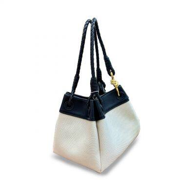 Lafite Splicing Head Layer Chard Basket Bag 2025 New Niche Design French Resort Beach Bag Women's Fashion Hand-held Shoulder Bag