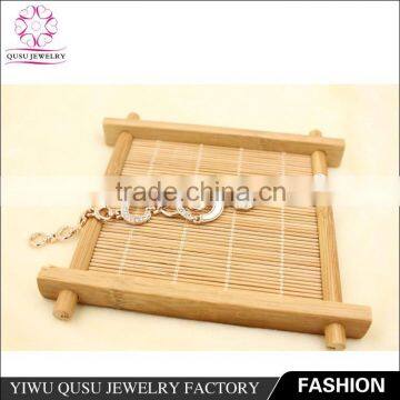 2015 Yiwu New Products Rose Gold Plated Bracelet and White Rhinestones and Fresh Water Shell photo-2